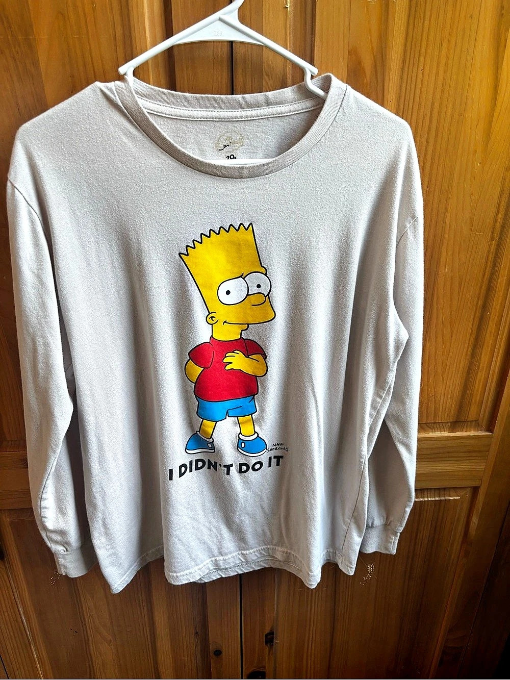 The Simpsons Bart I Didn’t Do It Shirt Mens L Long Sleeve 20th Anniversary Doubl